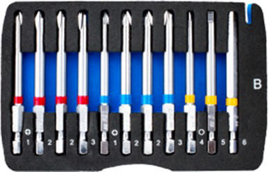 BITSSETT MED 6KT, PZ, PH,TV OG TX  M/CHUCK BONDTOOLS