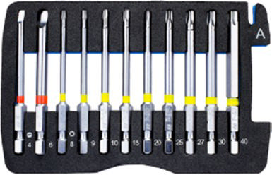 BITSSETT MED 6KT, PZ, PH,TV OG TX  M/CHUCK BONDTOOLS