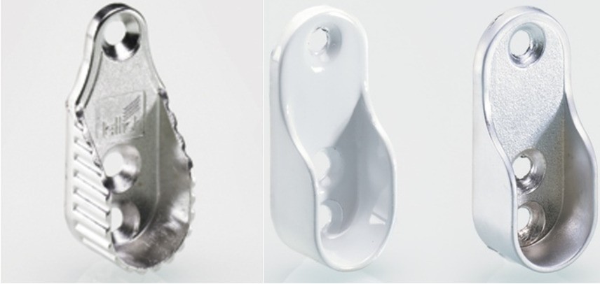 GARDEROBE RØR HOLDER FOR OVALE RØR GARDEROBE RØR HOLDER FOR OVALE RØR