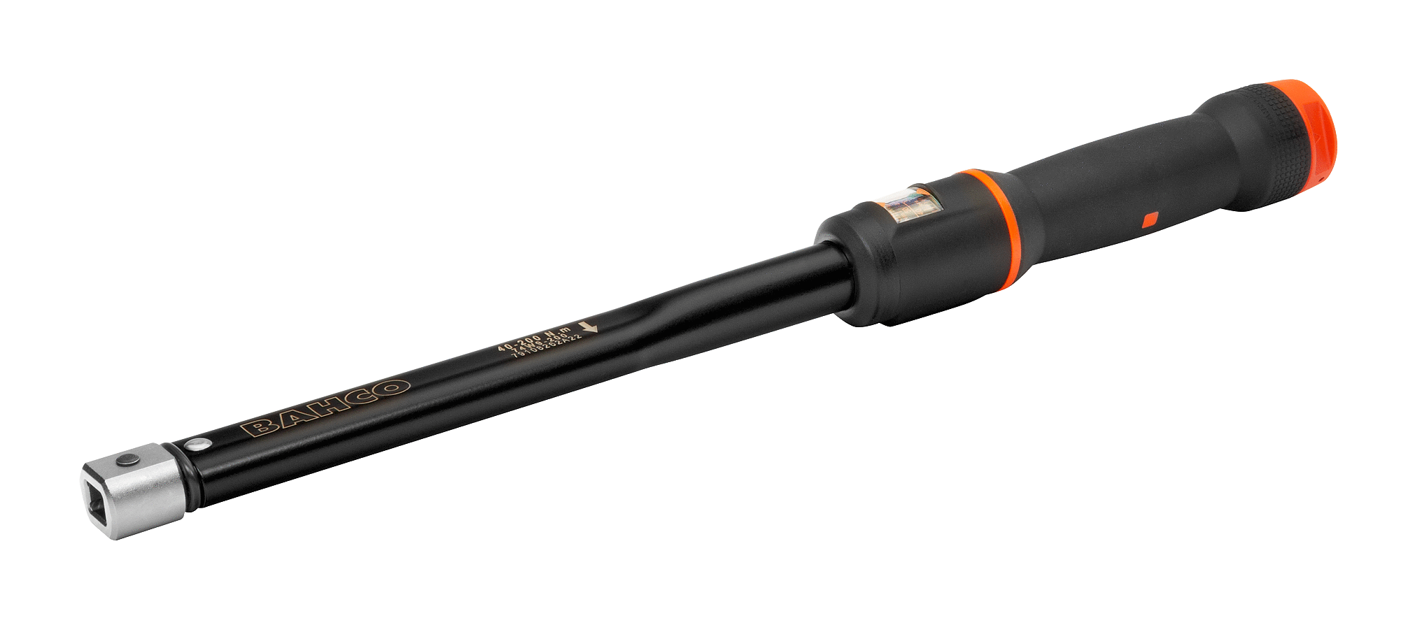 BAHCO MEKANISK JUSTERBAR KLIKK-MOMENTNØKKEL MED VINDUSSKALA OG UTSKIFTBART HODE MED FIRKANT 74W9/74W14