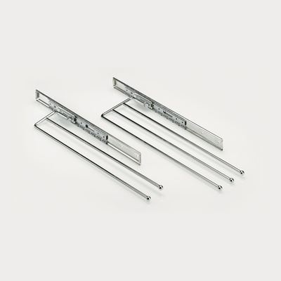 HÅNDKLEHOLDER UTTREKKBAR BLANK KROM M/ 2 PINNER ART. 49234