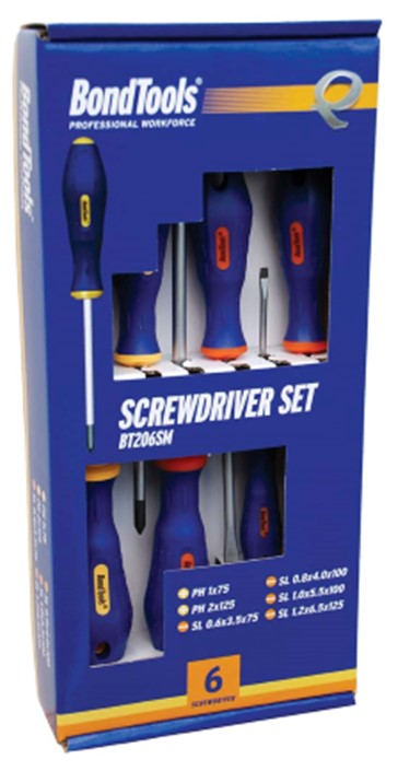 SKRUTREKKERSETT SPOR/ PH BONDTOOLS BT206SM 6-DELER